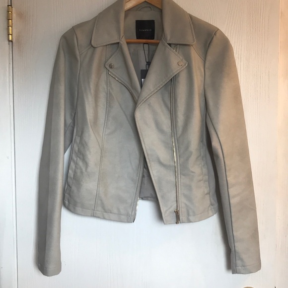 Dynamite Jackets & Blazers - Beige leather jacket